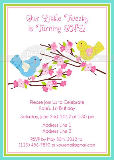 Little Tweety Invitation Birthday Invitations 1st 