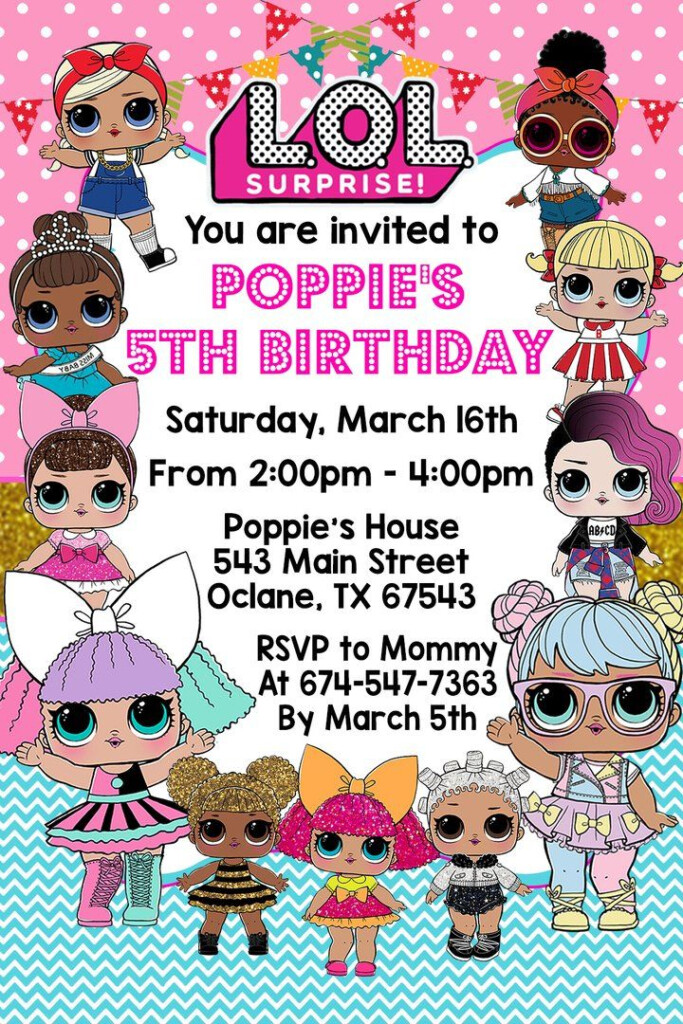 Lol Surprise Dolls Birthday Invitation Digital File 