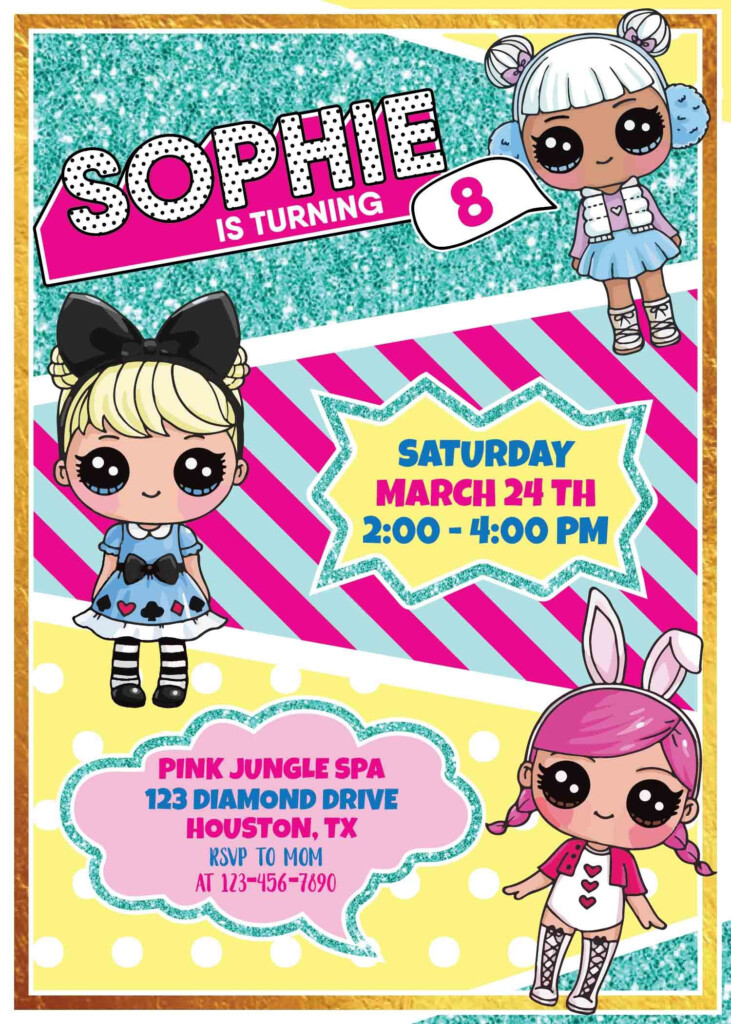 LOL Surprise Dolls Printable Invitation Customized In 