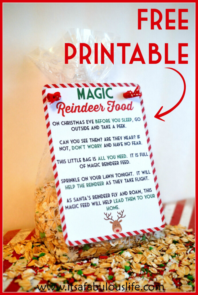 Magic Reindeer Food Poem Free Printable It s A 