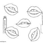 Makeup Coloring Pages Lipsticks Free Printable Coloring