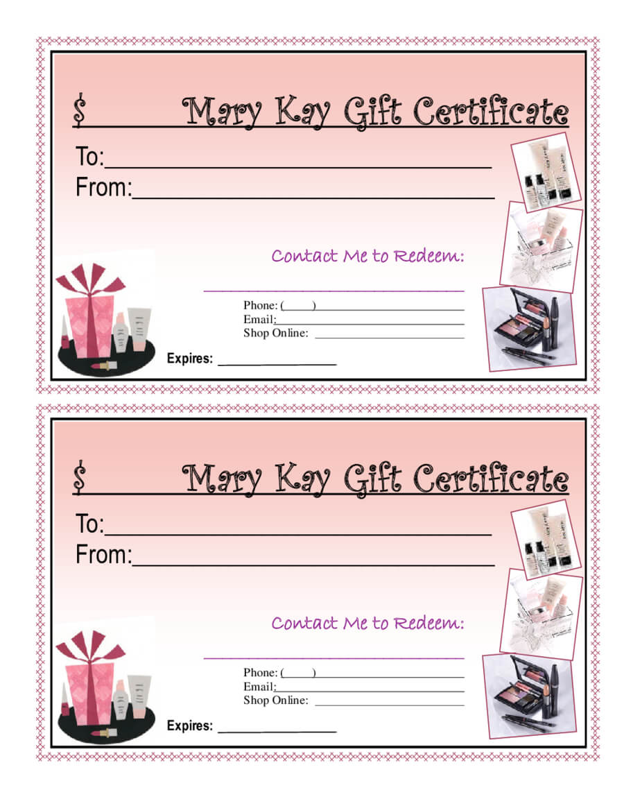 Mary Kay Gift Certificate Template Professional Template 