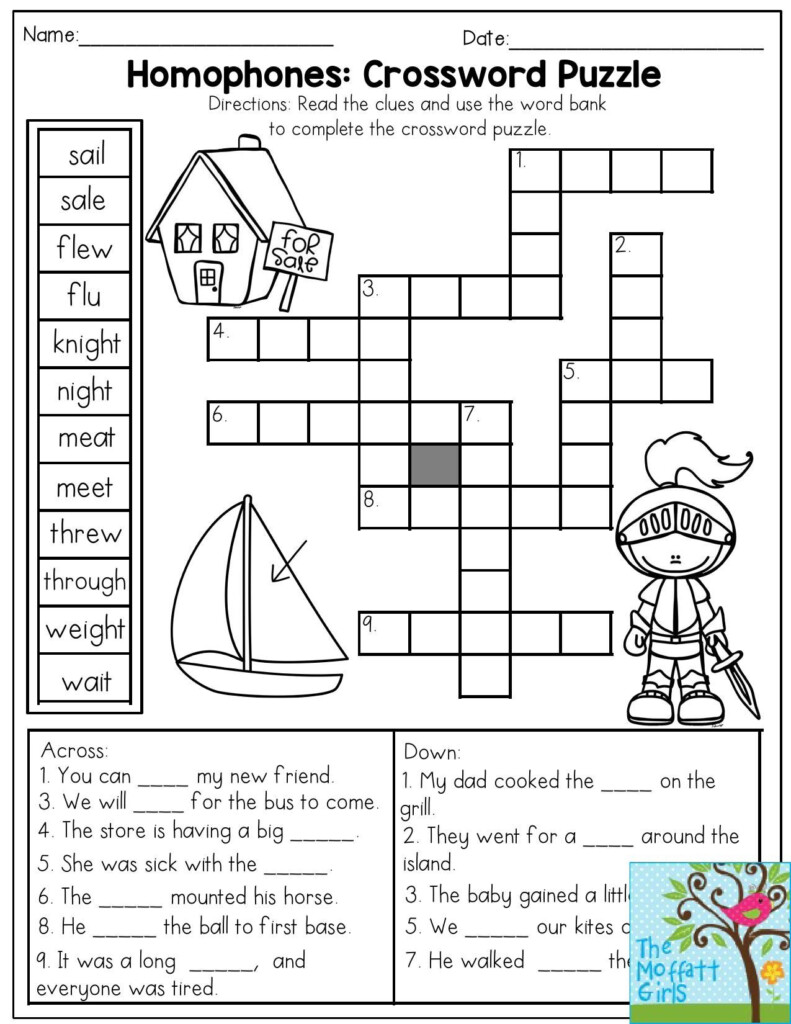 Math Puzzles 2Nd Grade Printable Crossword Puzzles For 