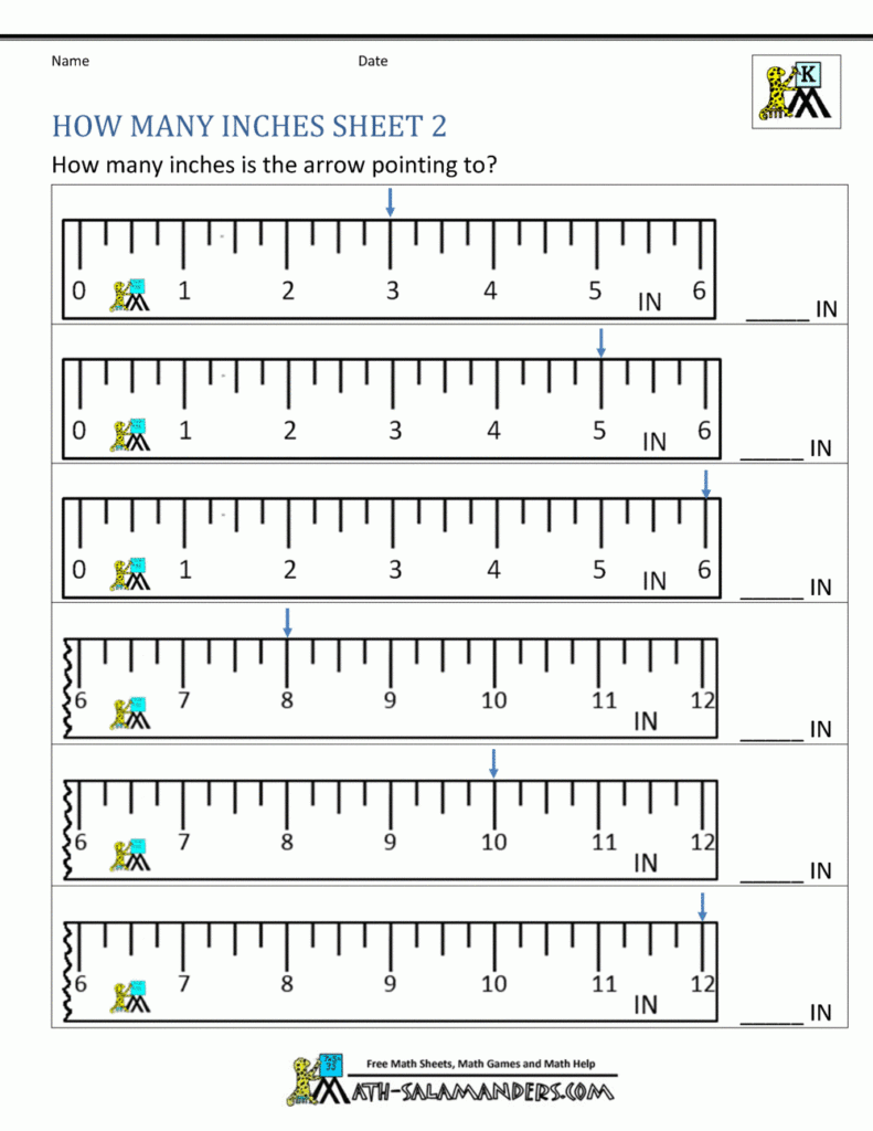 Math Worksheets For Kindergarten Measuring Length