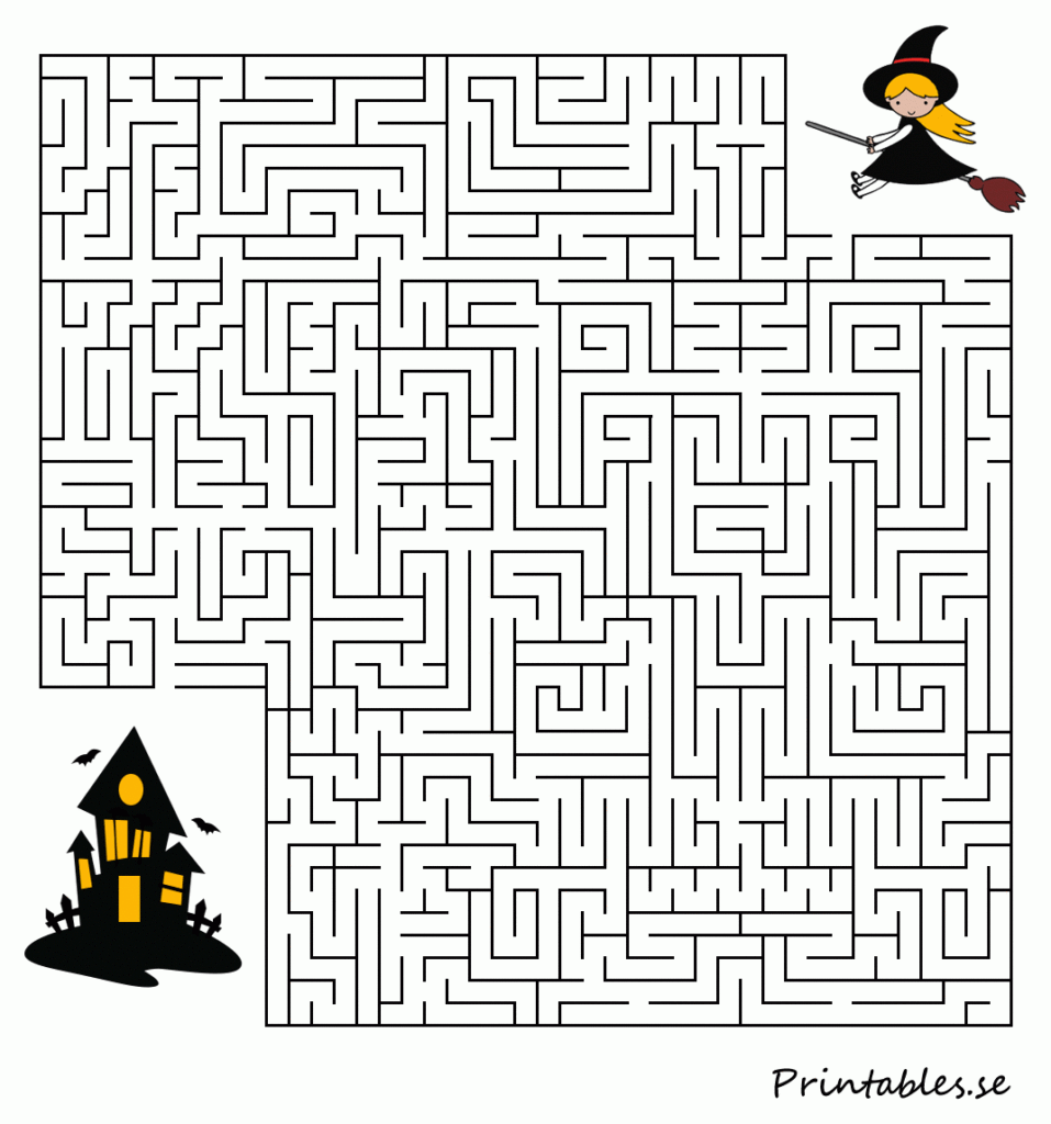 Maze For Halloween 2 free Printable 