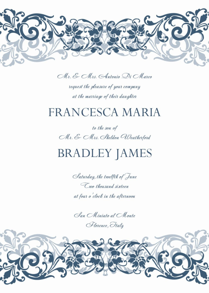 Microsoft Word Wedding Invitation Templa Wedding 