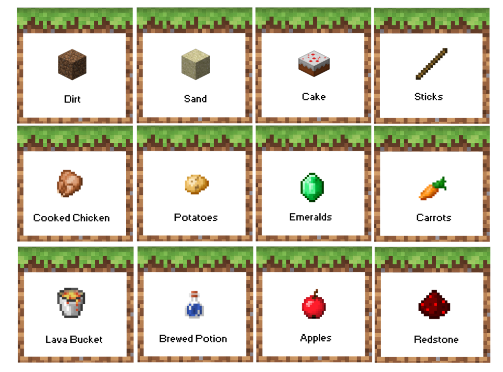 Minecraft Birthday Party Food Labels Free Printable Now 