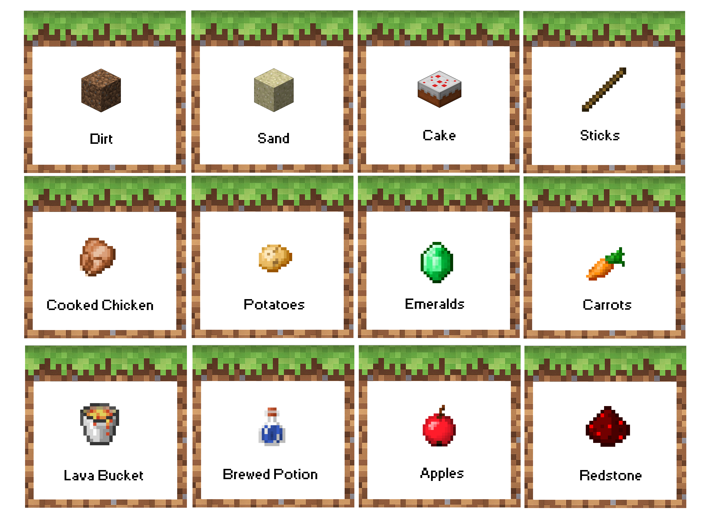 Minecraft Birthday Party Food Labels Free Printable Now