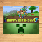 Minecraft Birthday Sign Green Blocks By MonksTavern On