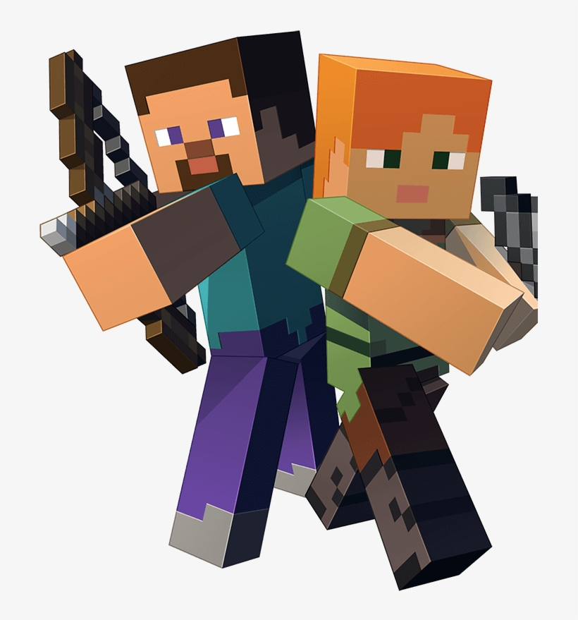 Minecraft Characters Steve And Alex Free Transparent PNG 