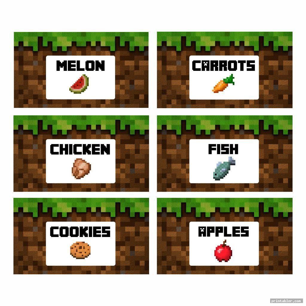 Minecraft Food Printables Card Image Free Printabler 