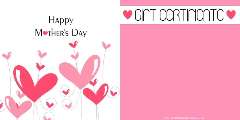 Mother s Day Gift Certificate Templates