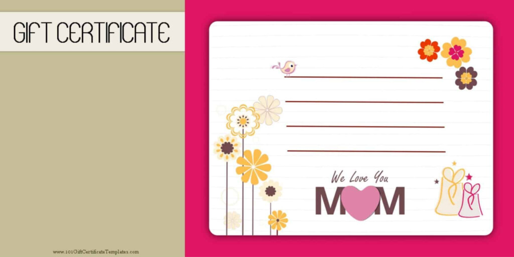 Mother s Day Gift Certificate Templates