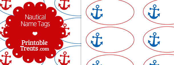 Nautical Name Tags Printable Treats