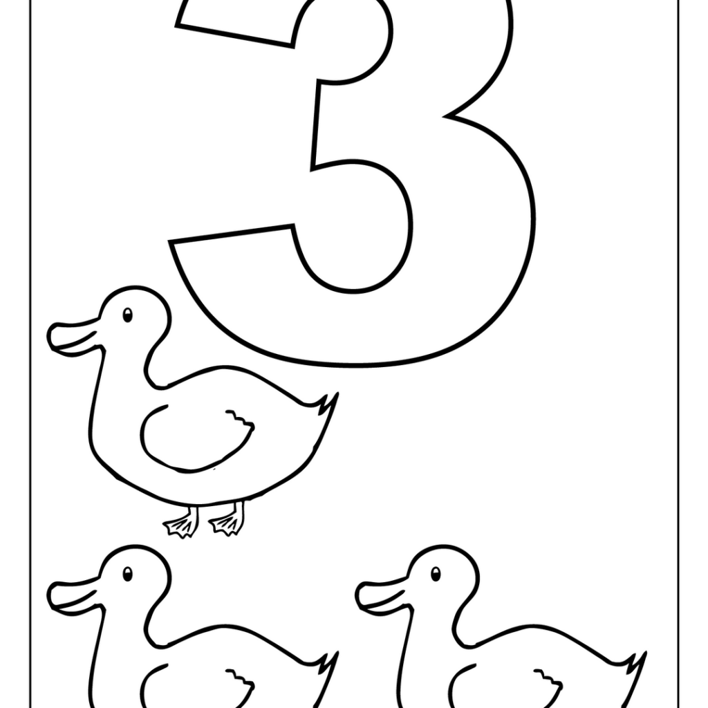 Number 3 Coloring Page At GetColorings Free 