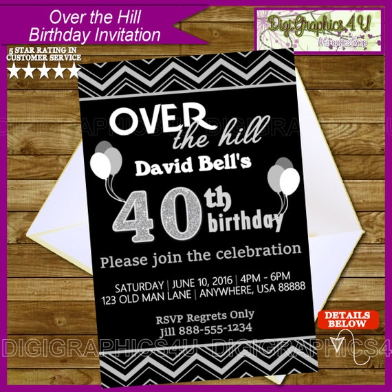 Over The Hill Birthday Invitation Personalized By 