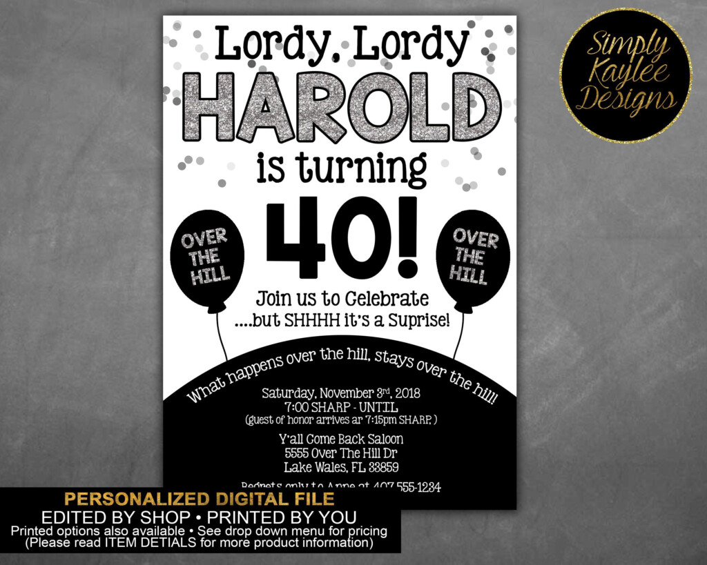 Over The Hill Birthday Party Invitation By 
