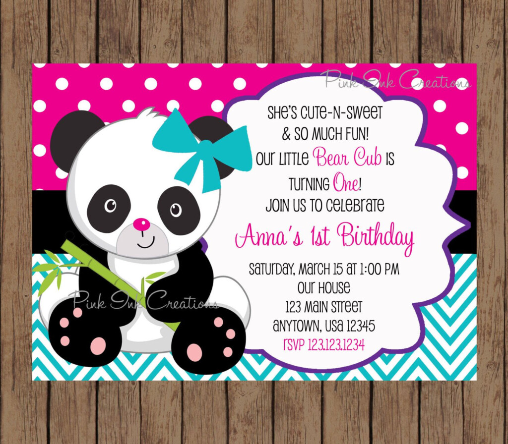 Panda Bear Birthday Invitation Panda Invitation Panda 