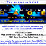 Paper Perfection Free Amazing Race Birthday Party