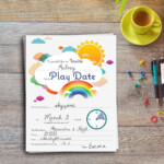 Play Date Invitation Colorful Editable Printable By
