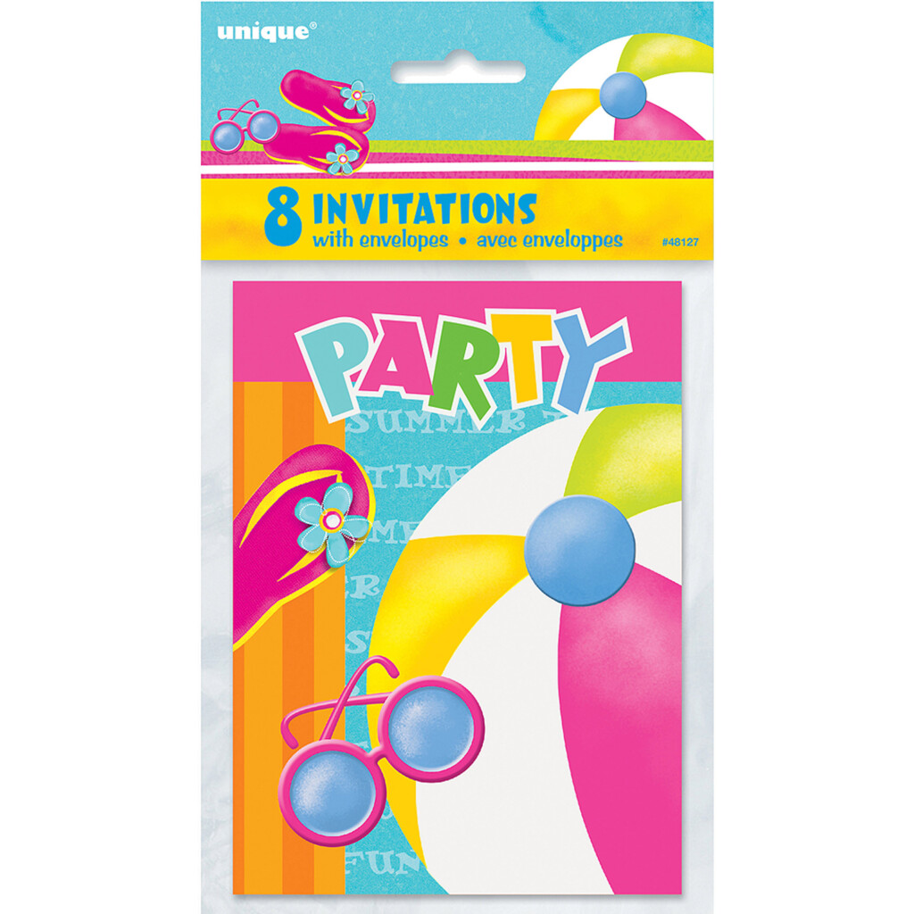 Pool Party Invitations 8ct Walmart Walmart