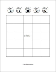 Practice Makes It Easy Halloween Bingo