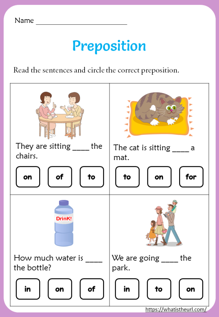 Preposition worksheets for 1st grade pdf Your Home Teacher