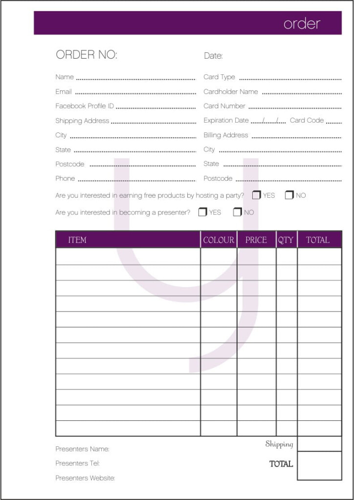 Presenter Order Forms