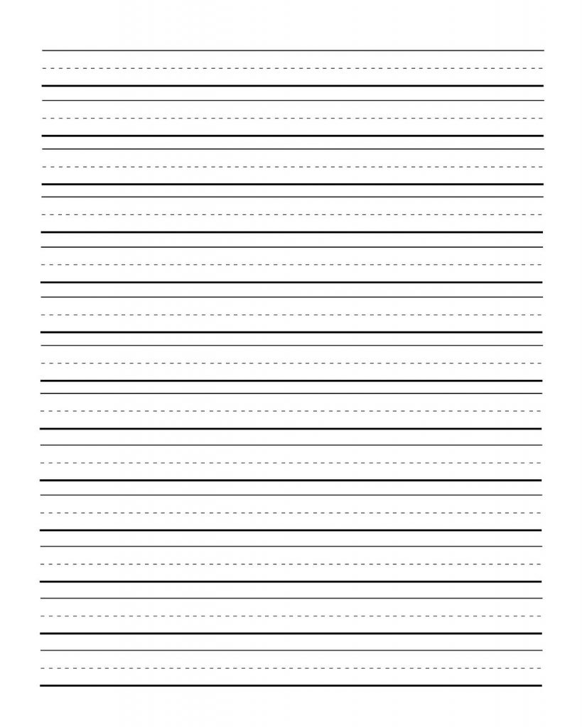 Print Sheets Two Lines First Grade Writing Paper 