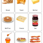 Printable Breakfast Flashcards avec Images Nourriture
