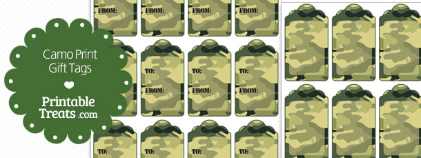 Printable Camo Gift Tags Printable Treats