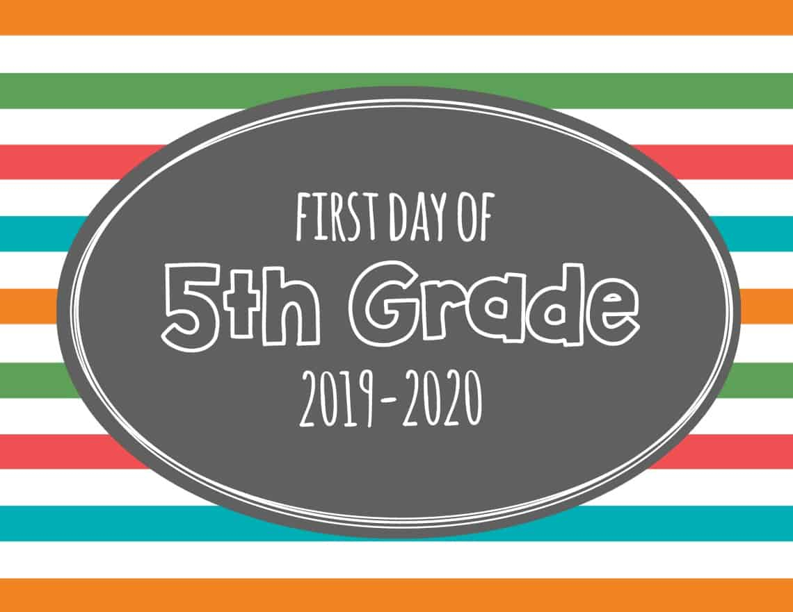 Printable First Day Of School Signs 2019 Mary Martha Mama