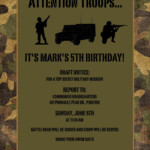 Printable Free Army Birthday Invitation