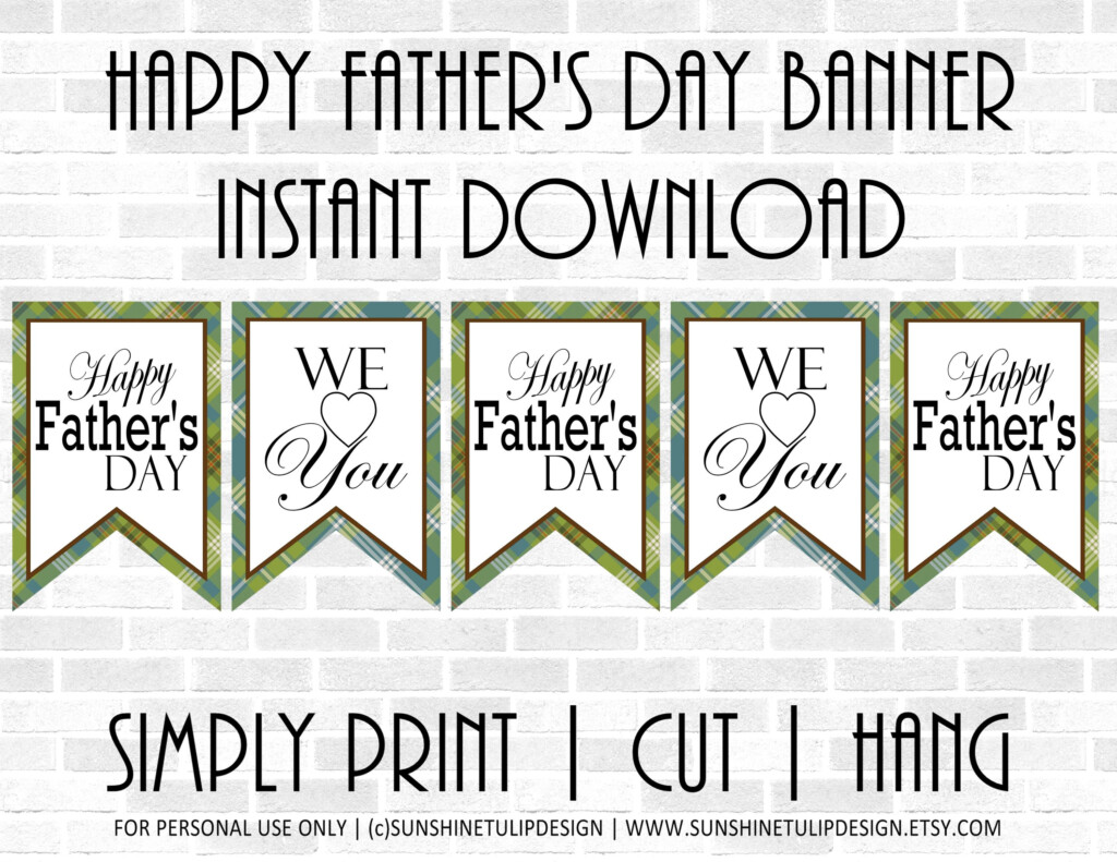 Printable Happy Father s Day Banner Printable Plaid We 