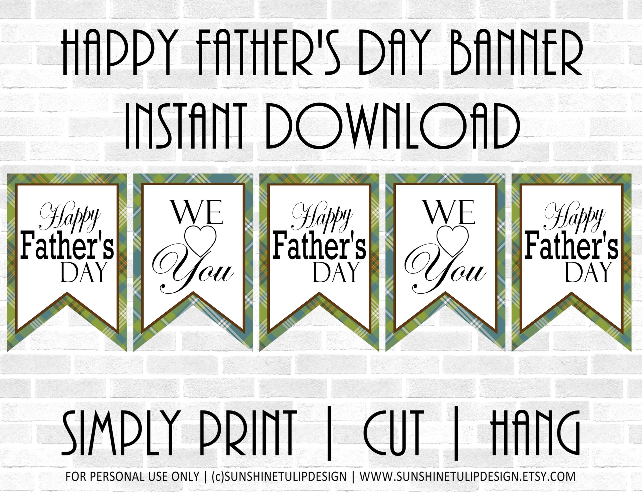 Printable Happy Father s Day Banner Printable Plaid We