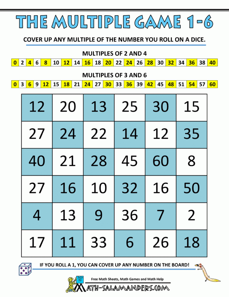 Printable Multiplication Games For 3Rd Grade 