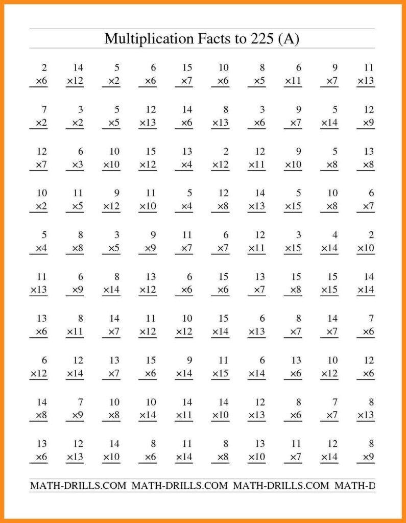 Printable Multiplication Worksheets For Grade 5 Times 