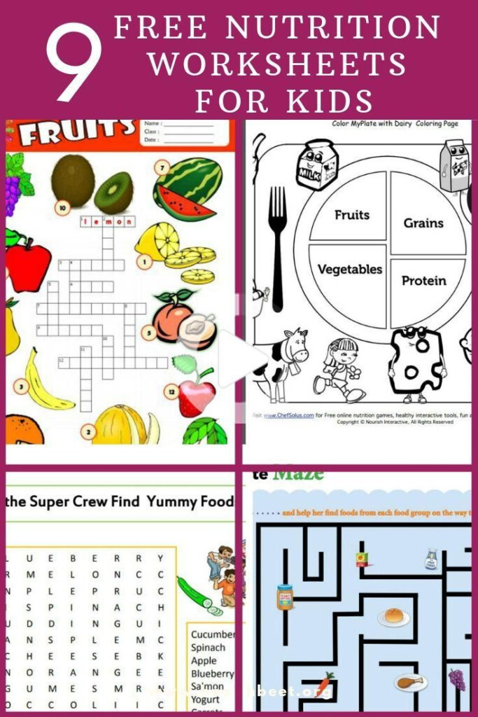 Printable Nutrition Worksheets For Kids Worksheets For 