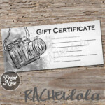 Printable Photography Gift Certificate Template Photo