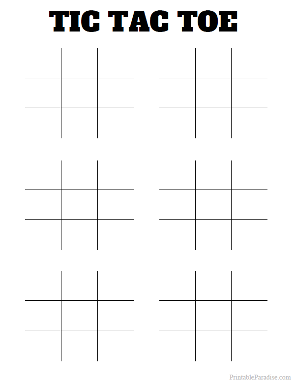 Free Printable Tic Tac Toe Games