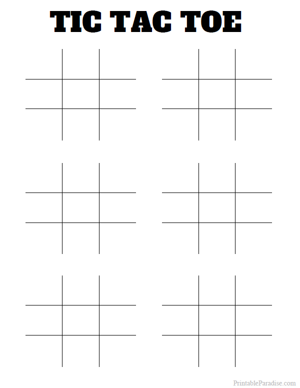 Printable Tic Tac Toe Boards