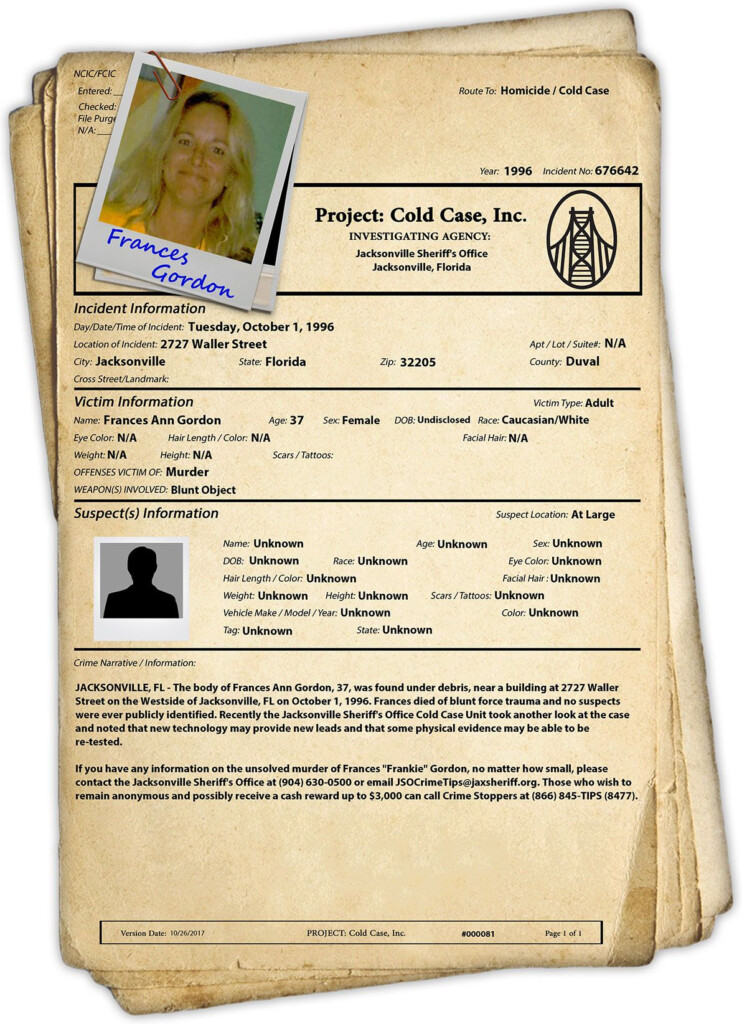 Printable Unsolved Case Files Game