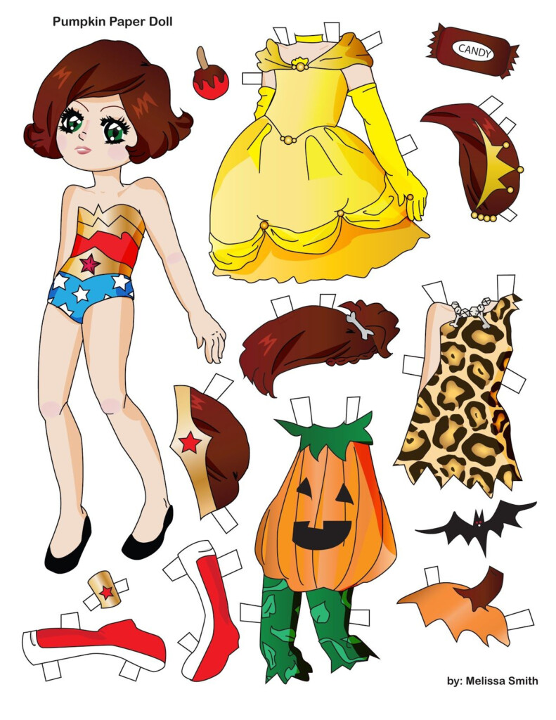 Pumpkin Paper Doll Paper Dolls Halloween Paper Dolls