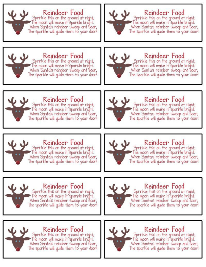 Reindeer Food Labels Printable Free