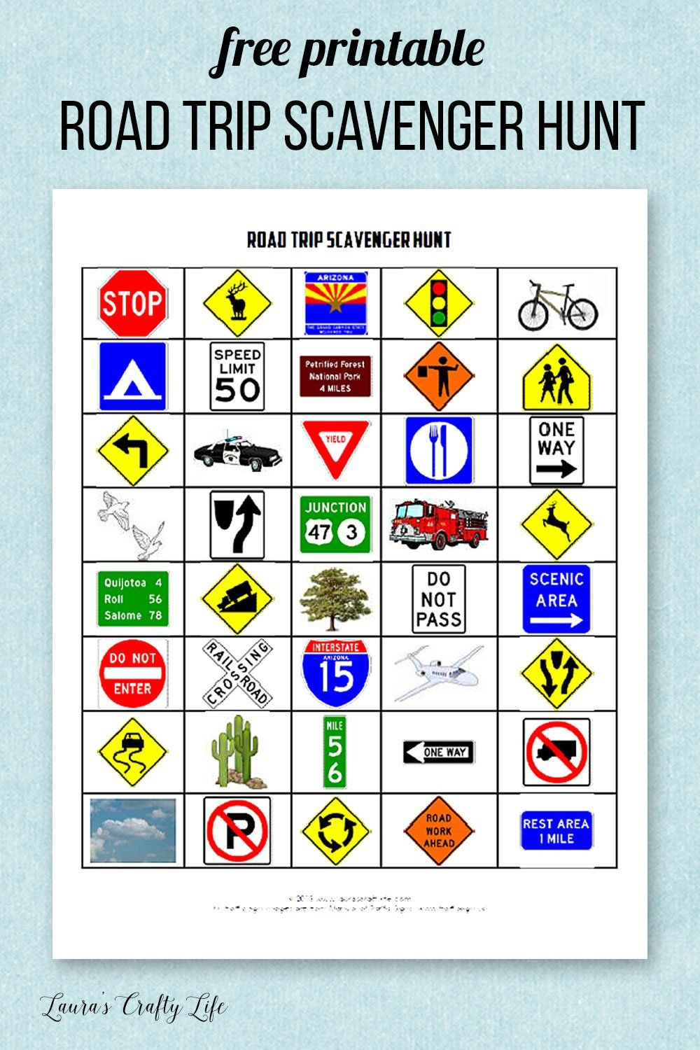 Road Trip Game Printables Road Trip Scavenger Hunt Car 