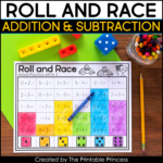 Roll And Race Addition And Subtraction Dice Games The