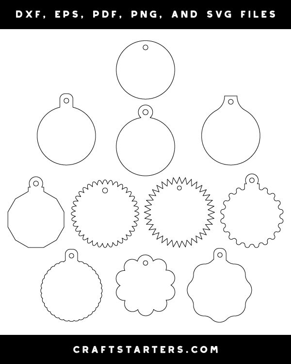Round Gift Tag Outline Patterns DFX EPS PDF PNG And 