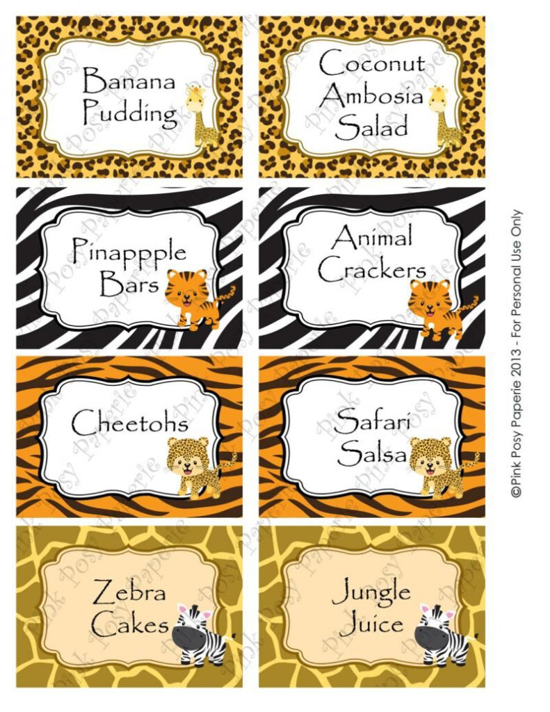 Safari Baby Shower Free Printables Food Labels Safari 