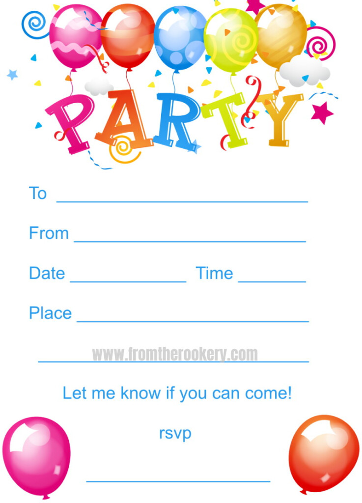 Sakura fuji Free Printable Kids Birthday Invitations