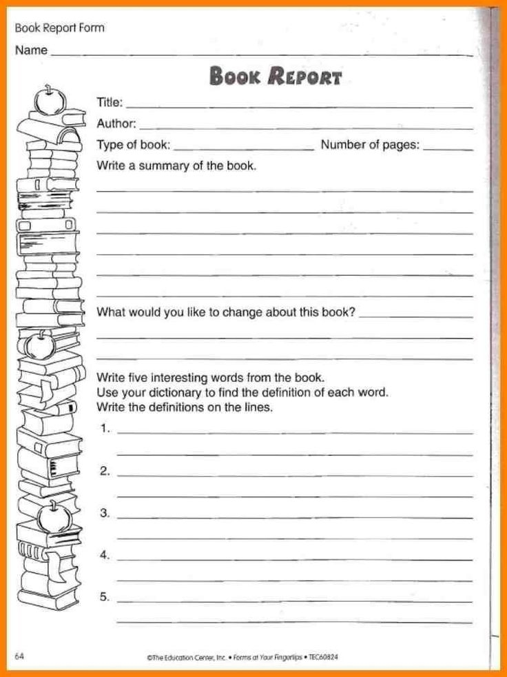 Sample 5Th Grade Book Report Template Book Report Format